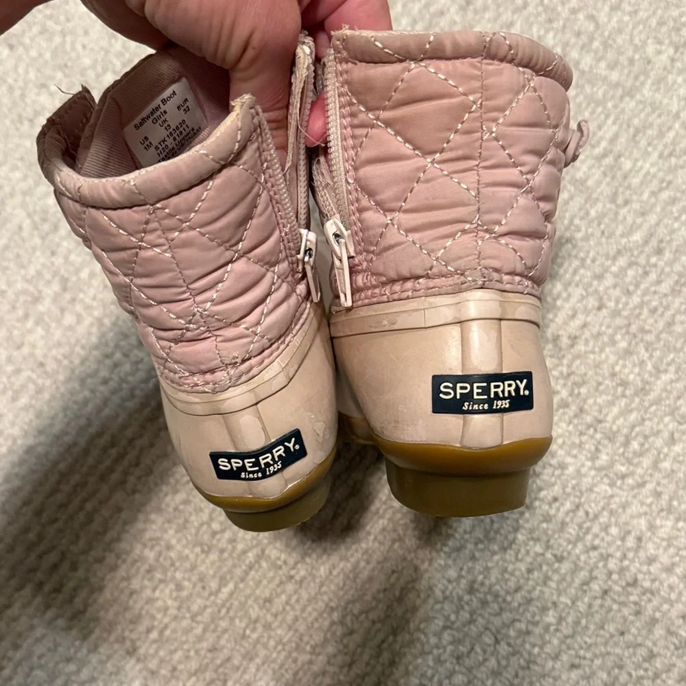 Sperry Kids Blush Pink Quilted Duck Boots